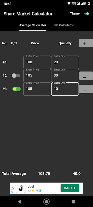 Share Market - SIP & Average Calculators Screenshot 2