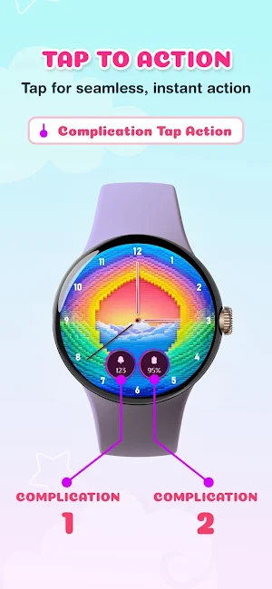Rainbow Colorful Watchface PRO Screenshot 3