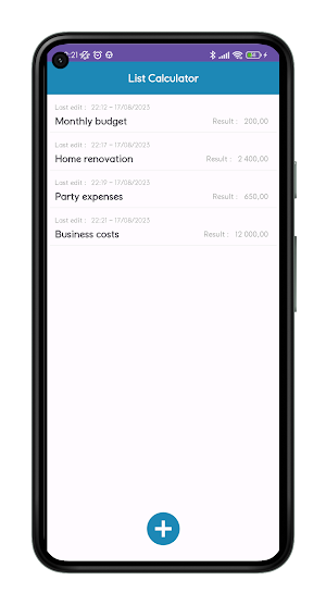 Add List - calculator Screenshot 0