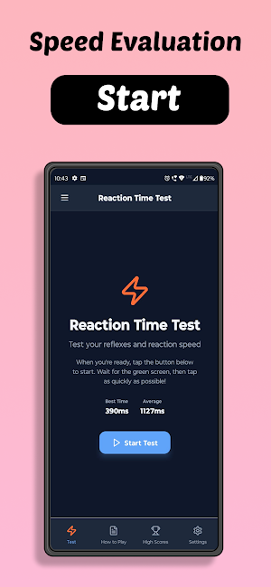 Reaction Time Test Screenshot 1