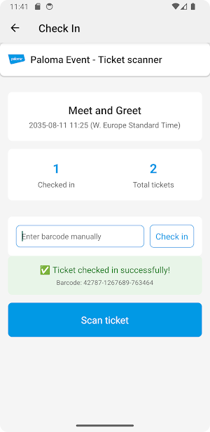 Paloma Event - Ticket Scanner Screenshot 3