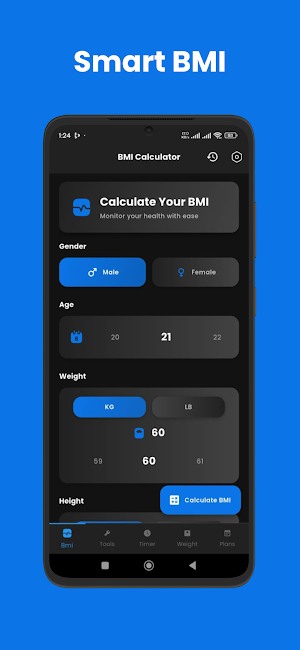 FitMetric – BMI & Fitness App Screenshot 1
