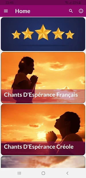 Chants D'Esperance Français Créole Screenshot 0