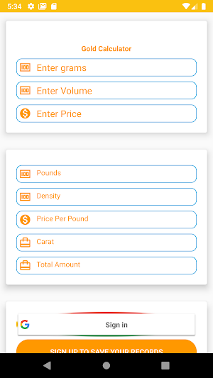 Gold Calculator Screenshot 3