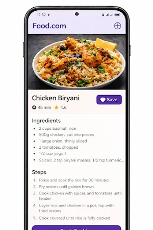 Food.com Screenshot 2