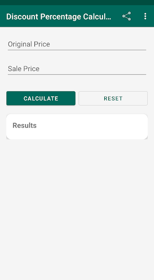 Discount Percentage Calculator Screenshot 0