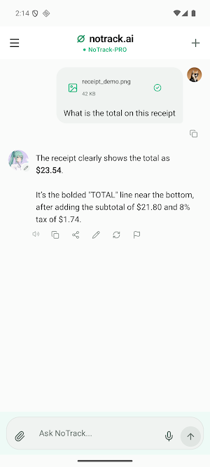 NoTrack: Private AI Chat Screenshot 0