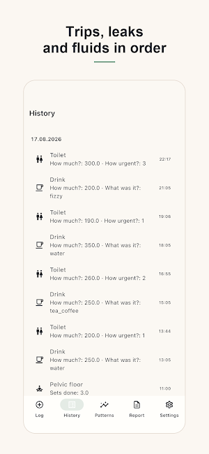 Bladder Diary: Voiding Log Screenshot 2