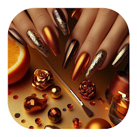 Copper Glam Nail Design