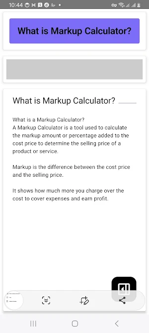 Markup Calculator Screenshot 1