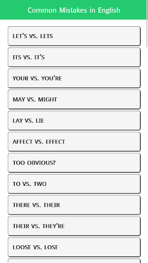 Common Mistakes in English Screenshot 0
