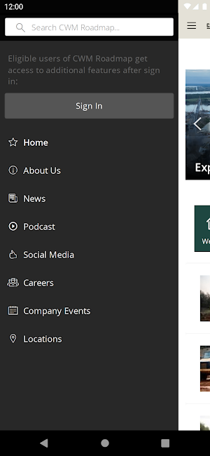 CWM Roadmap Screenshot 1
