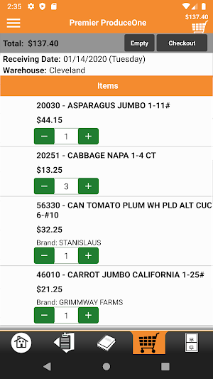 Premier ProduceOne Checkout Screenshot 3