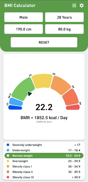 BMI Calculator Screenshot 3