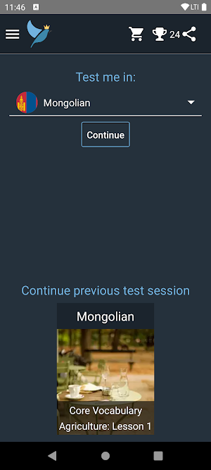 Mongolian Language Tests Screenshot 0