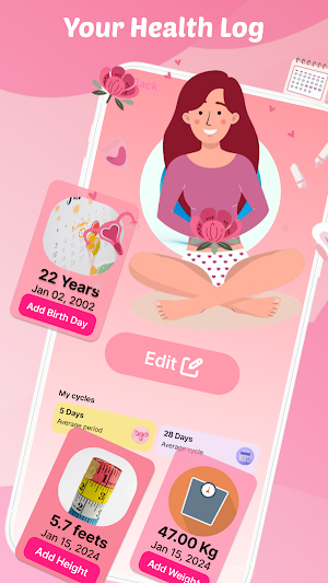 My Period Tracker Calendar App Screenshot 2
