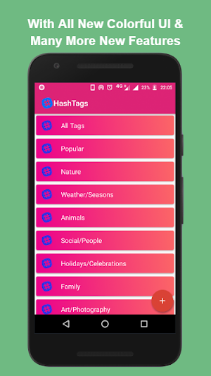 HashTags for Instagram Facebook Twitter Like App Screenshot 3
