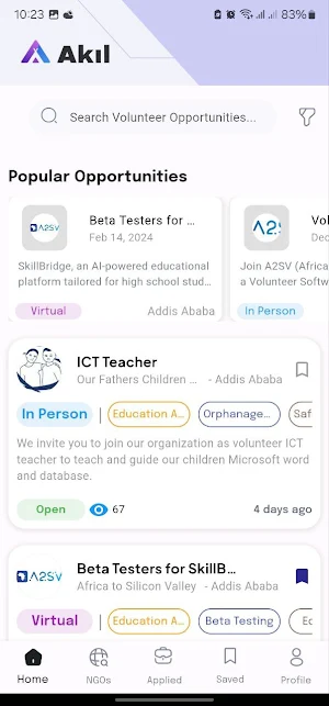 Akil: Jobs and Volunteering Screenshot 3