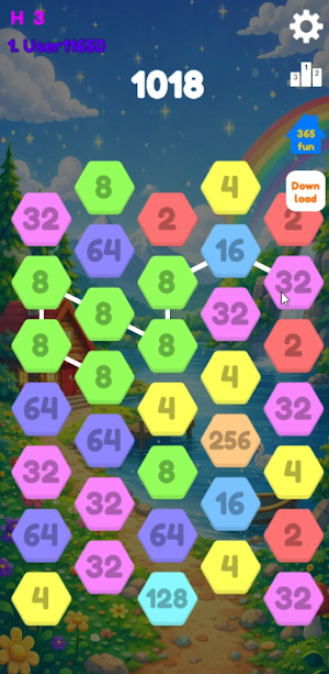[365fun] MergeHexa 2048 Screenshot 2