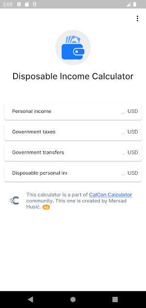 Disposable Income Calculator Screenshot 3