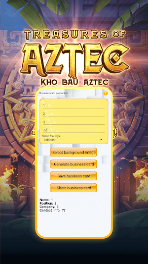 Kho báu Aztec - Businesscard Screenshot 0
