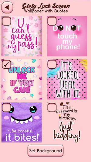 Girly Lock Screen Wallpaper with Quotes Screenshot 3
