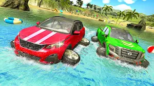 Water Surfer Jeep Cars Race on Miami Beach Screenshot 0