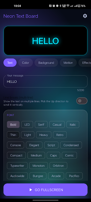 Neon LED Scroller — Text Board Screenshot 0