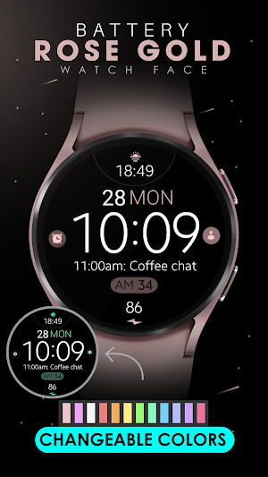 Battery Rose Gold watch face Screenshot 2