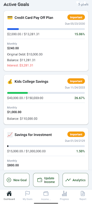 GoalMint: Finance Goal Tracker Screenshot 1