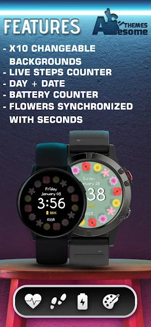 Fancy Girl Wear OS Watch Face Screenshot 3
