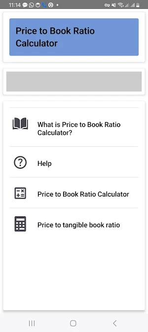 Price to Book Ratio Calculator Screenshot 0