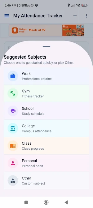 Self Attendance Tracker Screenshot 1