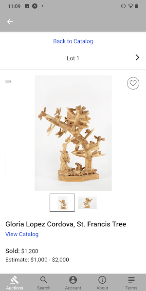 Santa Fe Art Auction Live Bidding Screenshot 2