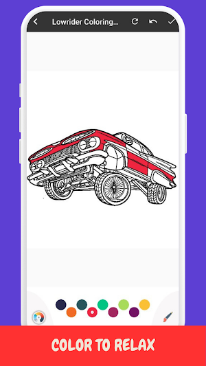 Lowrider Car Coloring Book Screenshot 1