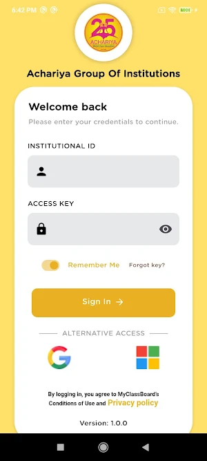 Achariya Group Of Institutions Screenshot 0