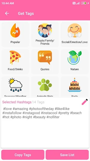 Hashtags for Likes, Followers 2020 Screenshot 1