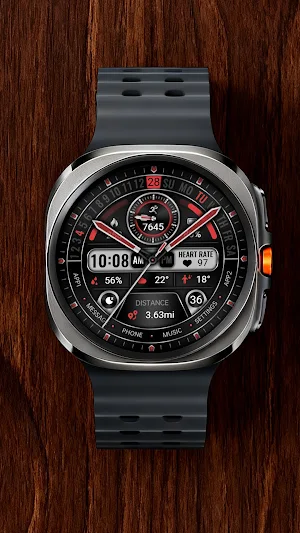 Ink Red Metal ZKin Watch Face Screenshot 1