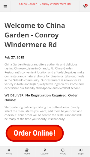 China Garden Orlando Ordering Screenshot 0