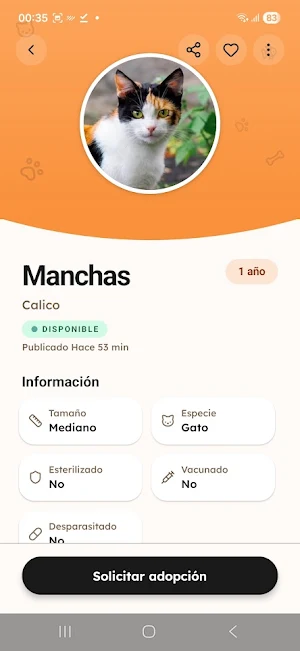 Mioo: Adopta perros y gatos Screenshot 0