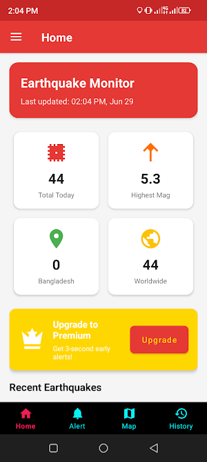 Earthquake Alerts & Safety Screenshot 1