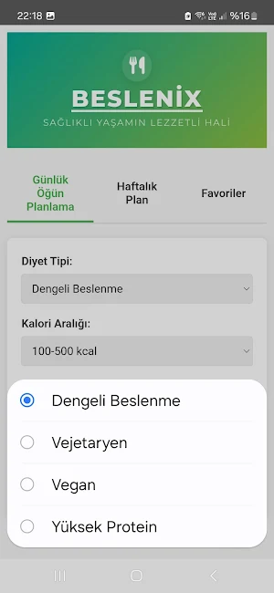 Beslenix - Öğün planlama Screenshot 3
