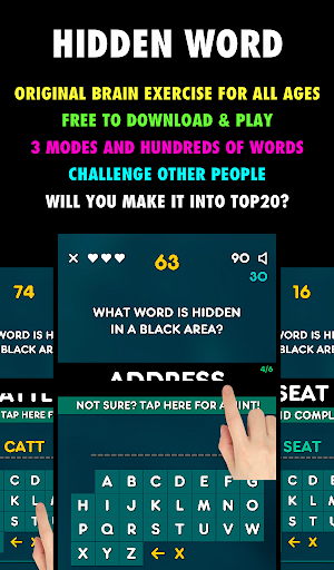 Hidden Word Brain Exercise - Free Screenshot 0