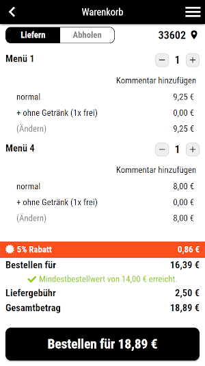 Döner & Pizza Haus Bielefeld Screenshot 1
