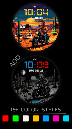 Crazy Biker Animated Watchface Screenshot 1