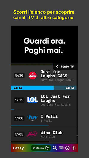 Lazzy Pro | Tv italiana Live Screenshot 3