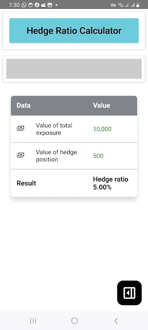 Hedge Ratio Calculator Screenshot 0