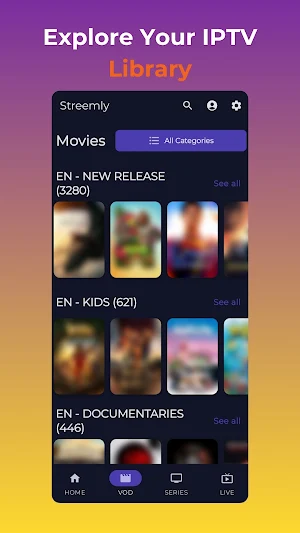 Streemly: Xtream IPTV Player Screenshot 1