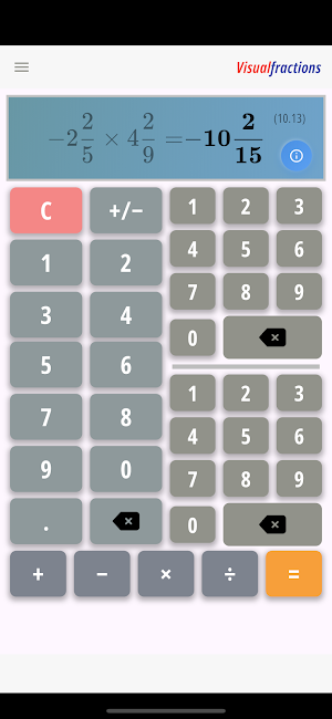 Fraction Calculator Screenshot 2