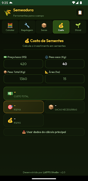 Cálculo de Semeadura Screenshot 3